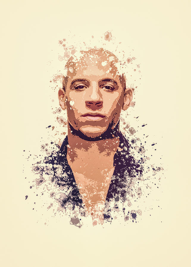 642x900 Vin Diesel Splatter Painting Painting By Mp Art - Diesel Painting