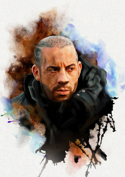 400x566 Vin Diesel By Sasktheman - Diesel Painting