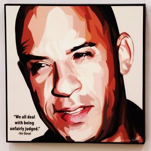 300x300 Vin Diesel Canvas Quotes Wall Decals Photo Painting Framed Pop Art - Diesel Painting