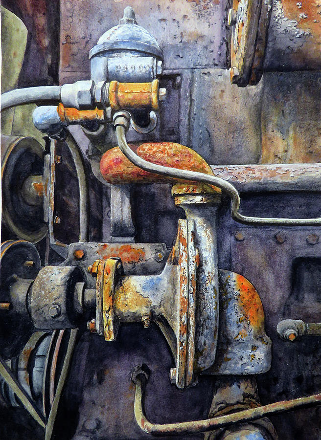 656x900 Fairbanks Morse Diesel Painting By Cheryl Johnson - Diesel Painting