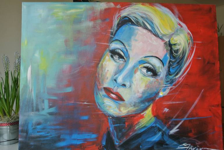 770x517 Saatchi Art Marlene Dietrich Painting By Cristina Gavanescu - Dietrich Painting