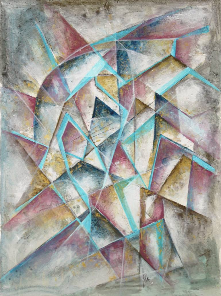 770x1030 Saatchi Art Disegno 55a Game Of Superimpositions Of Different - Different Painting