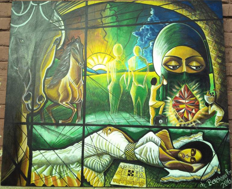 770x626 Saatchi Art The Difficult Choice Painting By Berehanu Belete - Difficult Painting