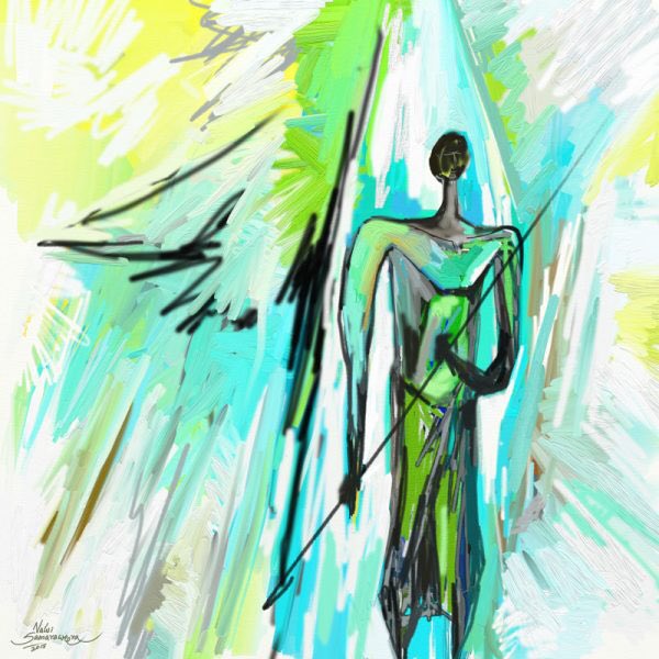 600x600 Nawi Samaraweera On Twitter Title Standing Figure Medium - Digital Fine Art Painting