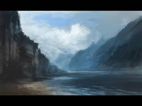 480x360 How To Paint Mountain Water And Cloud Digital Painting Tutorial - Digital Painting Environment