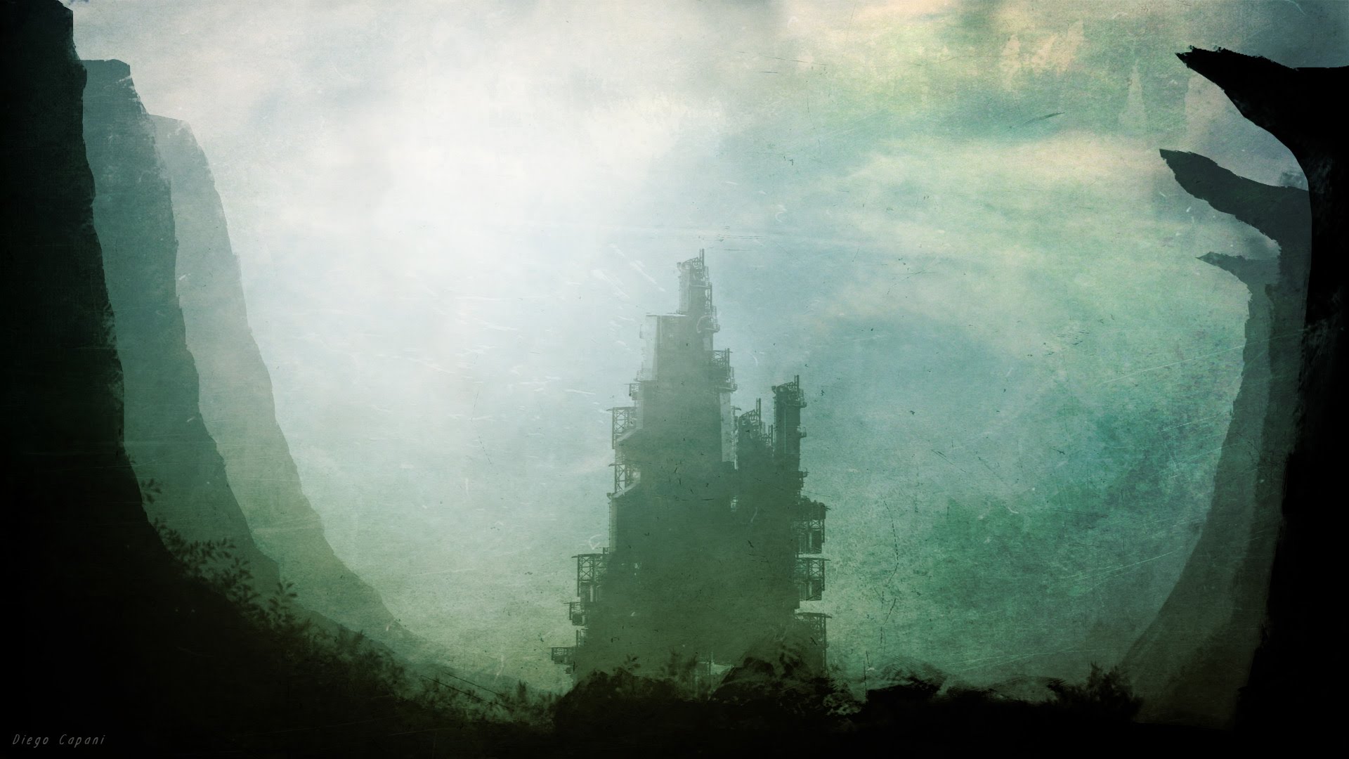 1920x1080 Sci Fi Environment Digital Painting Speed Art By Diego - Digital Painting Environment