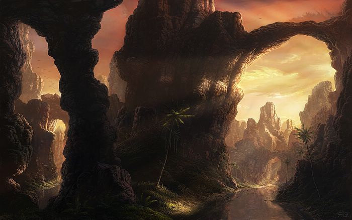 700x438 Fantasy Landscape Digital Paintings By Fel X A Quiet Place Among - Digital Painting Fantasy Landscape