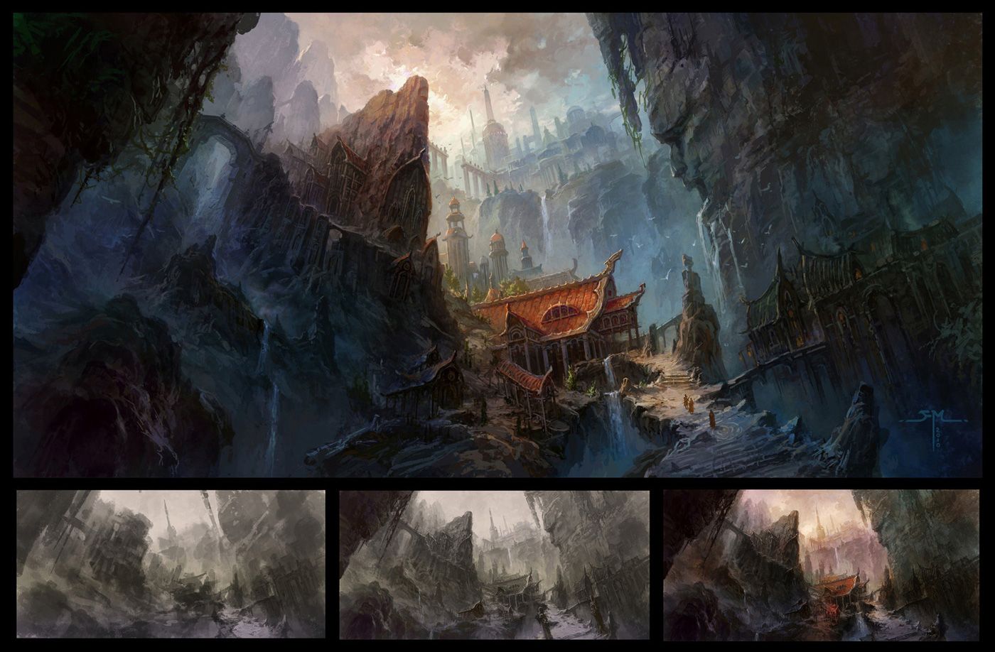 1400x918 Les Environnements Spectaculaires En Digital Painting De Fan Ming - Digital Painting Fantasy Landscapes