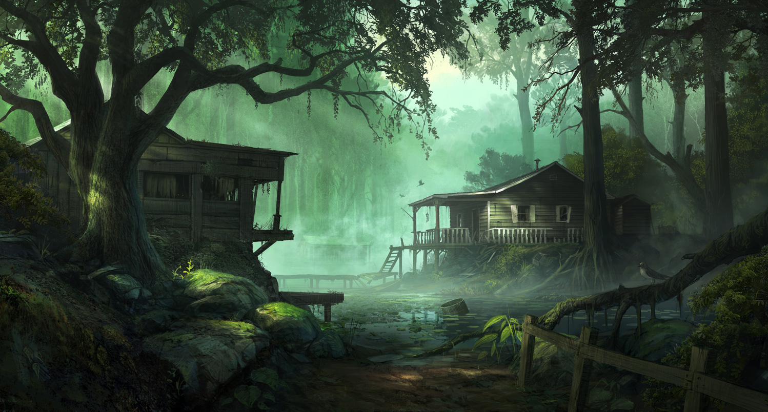 1498x804 Swamp Fever - Digital Painting Fantasy Landscapes