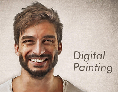 404x316 Smiling Man Digital Painting On Behance - Digital Painting Gallery