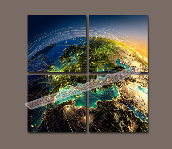 600x521 Digital Painting Canvas Prints Of The Earth Map From The Space - Digital Painting Prints