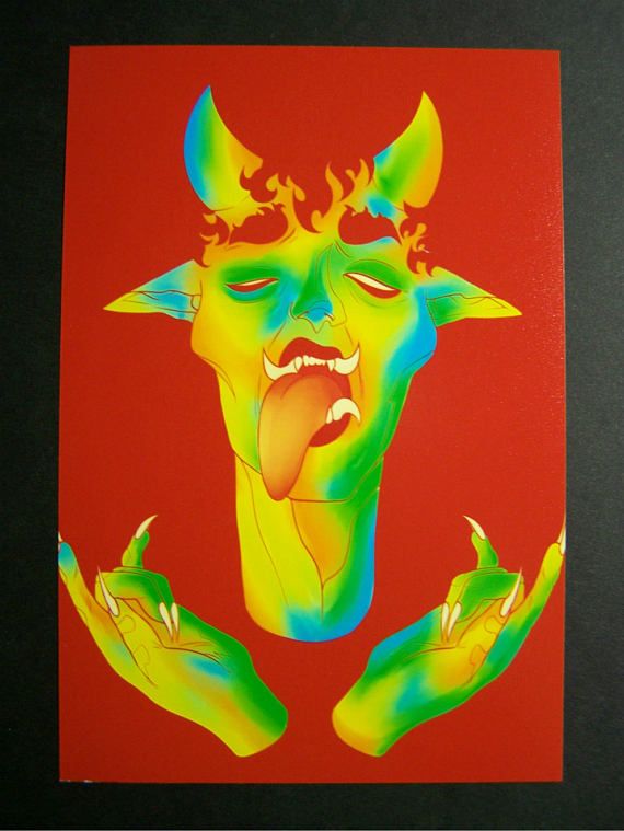 570x759 Rainbow Flame Digital Painting 4 X 6 Matte Prints Digital - Digital Painting Prints