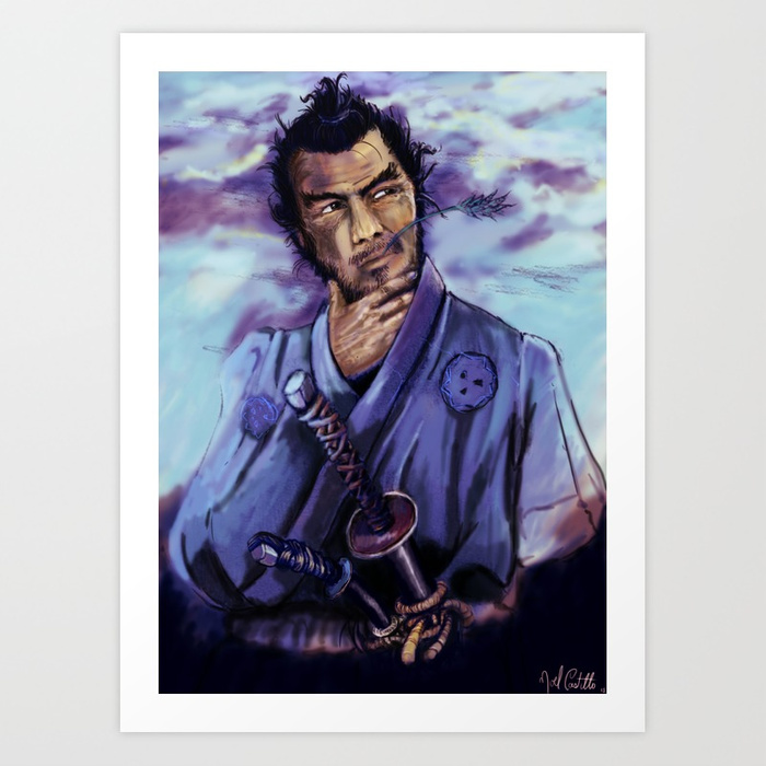 700x700 Toshiro Mifune Digital Painting. Art Print By Biopolymerx Society6 - Digital Painting Prints