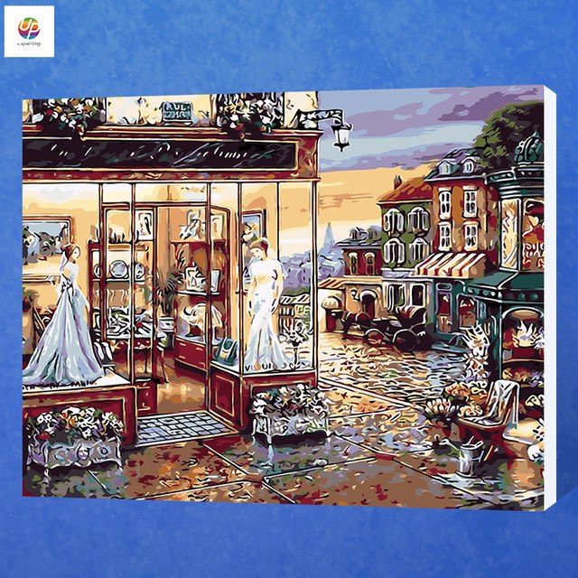 640x640 Frameless Digital Painting By Number Bridal Shop Dress Acrylic - Digital Painting Shop