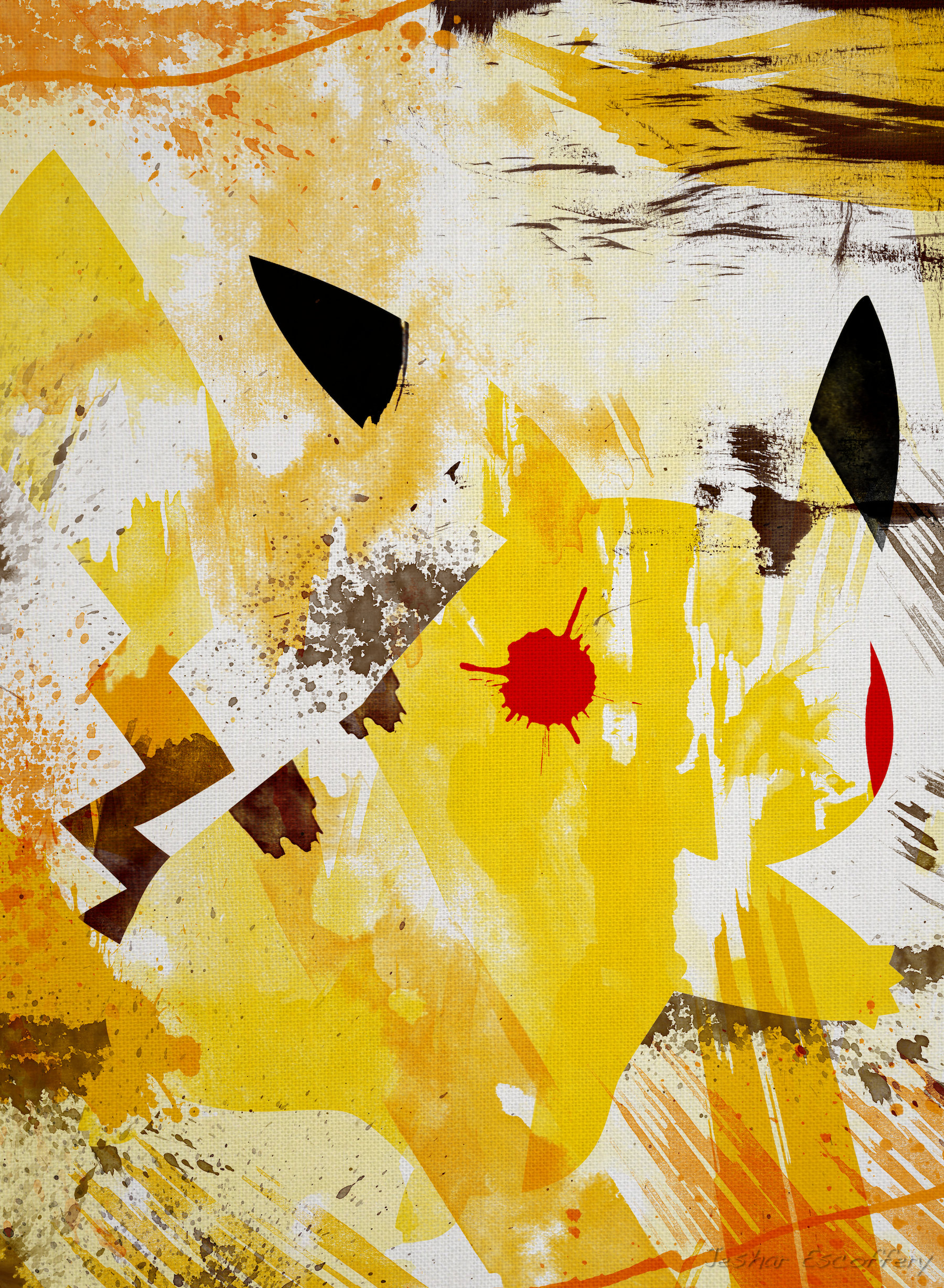 1800x2457 Pikachu - Digital Watercolor Painting