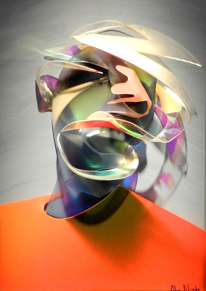 720x1015 Adam Neate Dimensional Paintings Feather Of Me - Dimensional Painting