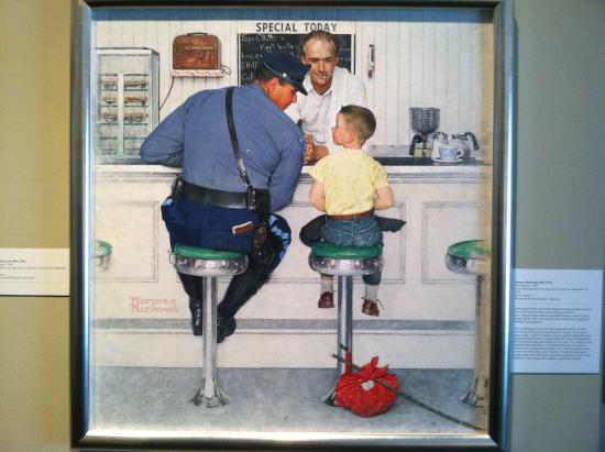 550x411 Rockwell's Painting Set In The Diner - Diner Painting