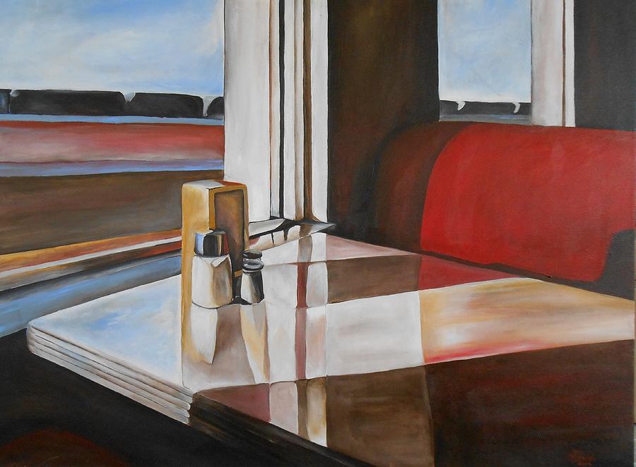 900x662 Diner Painting By Robert Foss - Diner Painting
