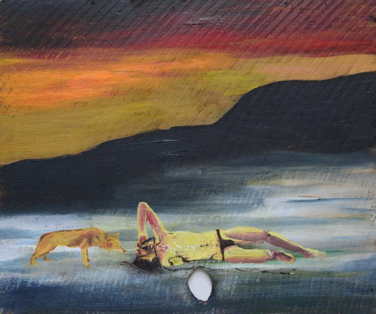 770x643 Saatchi Art Lux Interior And Dingo Painting By Tim Ridley - Dingo Painting