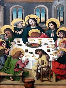 224x300 Painting Group Portrait Jesus Disciple Dinner Table Art Poster - Dinner Table Painting