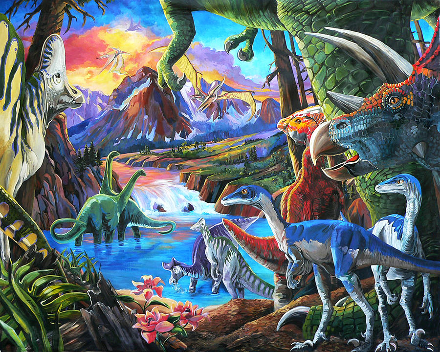 900x720 Dinosaur Painting By Nadi Spencer - Dino Painting