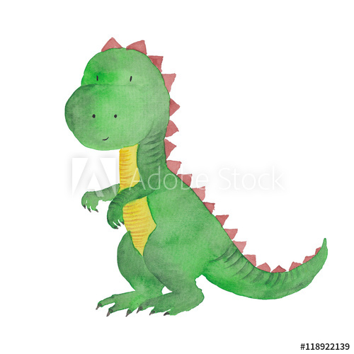 500x500 Dinosaur Watercolor Hand Painted Illustration Isolated Kids Baby - Dinosaur Kids Painting