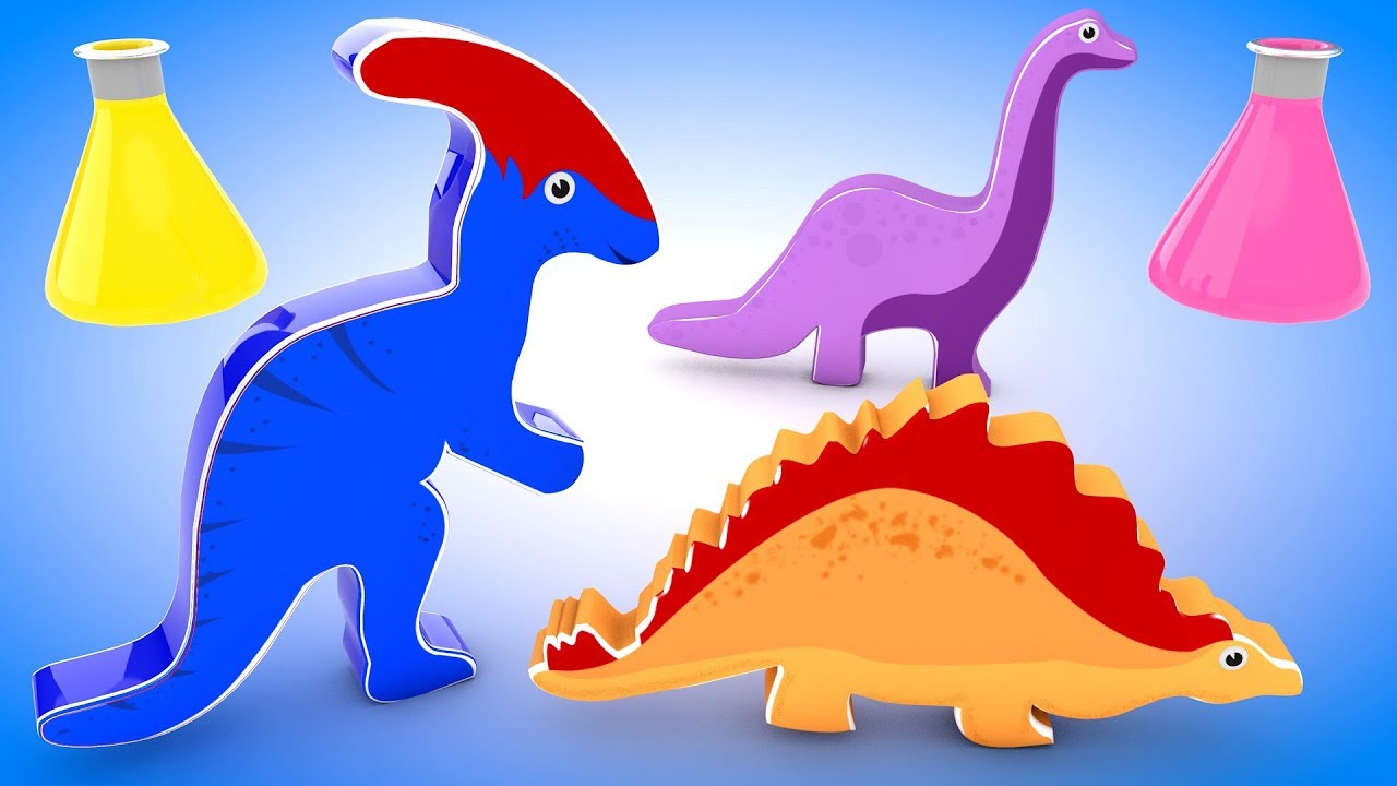 1280x720 Painting Toy Dinosaurs Colors For Kids To Learn With Painting - Dinosaur Kids Painting