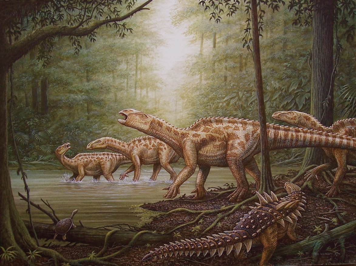 1173x876 New Dinosaur Painting By Phil Wilson Cliff Knecht Artist - Dinosaur Painting