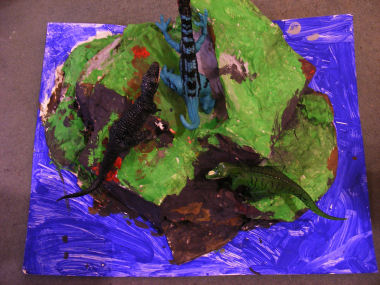 380x285 Dinosaur Island - Dinosaur Painting For Kids