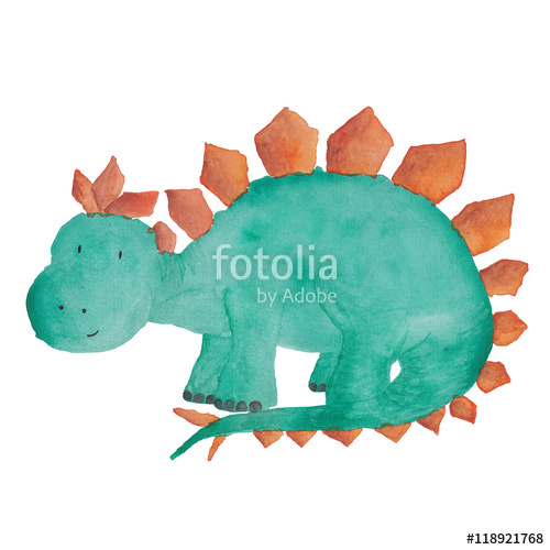 500x500 Dinosaur Watercolor Hand Painted Illustration Isolated Kids Baby - Dinosaur Painting For Kids