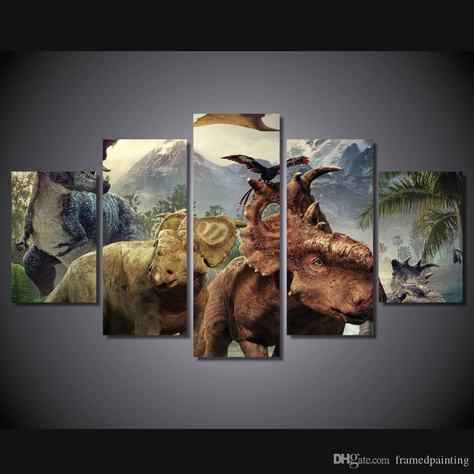 960x960 Framed Hd Printed Walking With Dinosaurs Wall Art Canvas Print - Dinosaur Painting Online