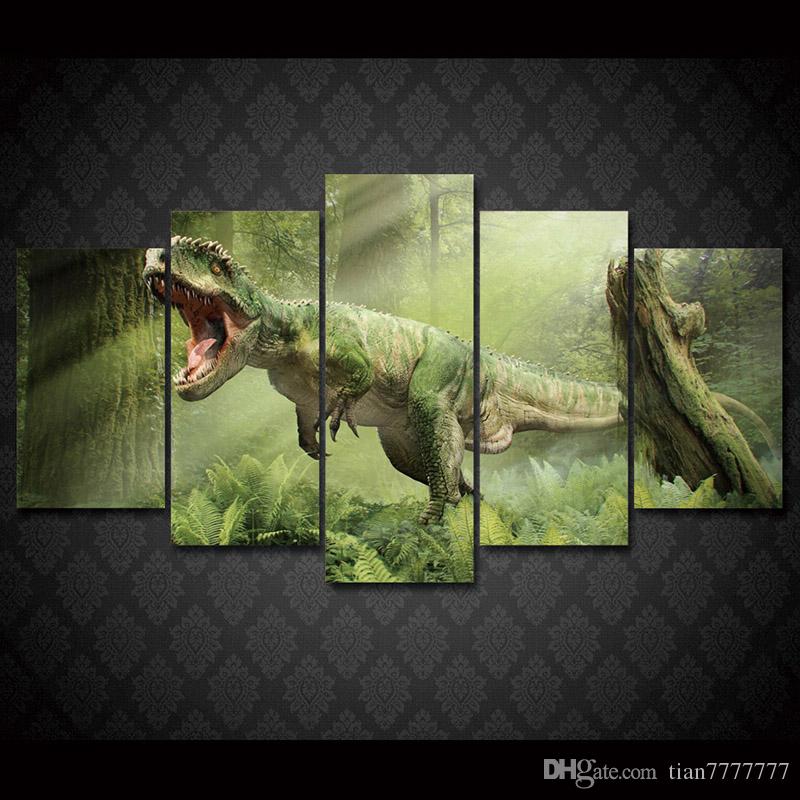 800x800 Hd Printed Dinosaur Tyrannosaurus Painting On Canvas Room - Dinosaur Painting Online