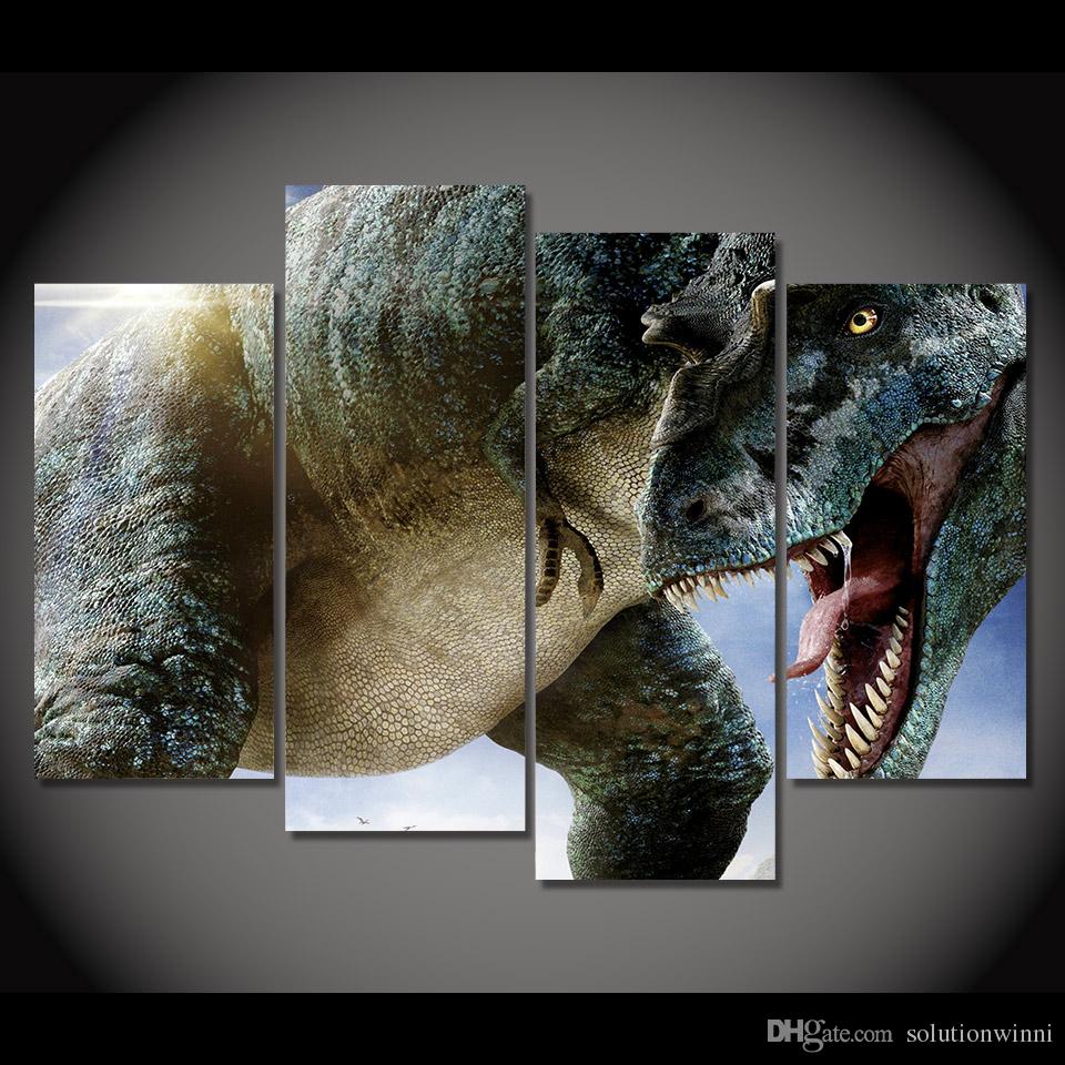 960x960 Online Cheap 4 Panel Canvas Art Canvas Painting Dinosaur Carnivore - Dinosaur Painting Online