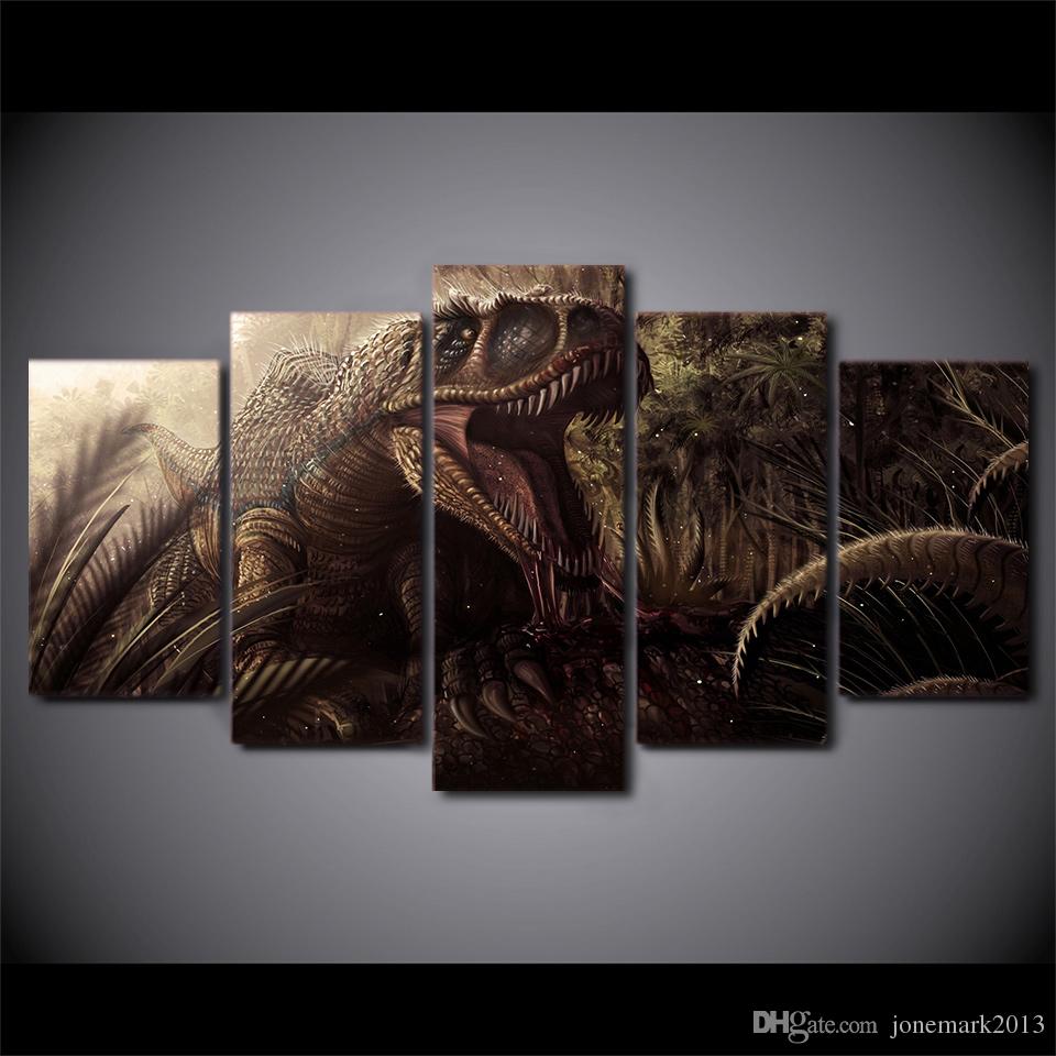 960x960 Online Cheap Framed Hd Printed Animation Dinosaur Group Painting - Dinosaur Painting Online