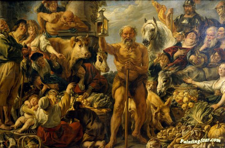 720x475 Diogenes Searching For An Honest Man Artwork By Jacob Jordaens Oil - Diogenes Painting