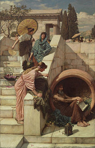192x300 Diogenes Painting By John William Waterhouse - Diogenes Painting