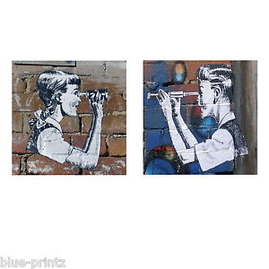 300x300 Hosier Lane Melbourne Graffiti Street Print Canvas Art Painting - Diptych Painting