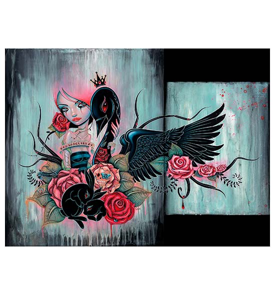 550x590 We'Re All Connected, Diptych Original Painting Caia Koopman - Diptych Painting