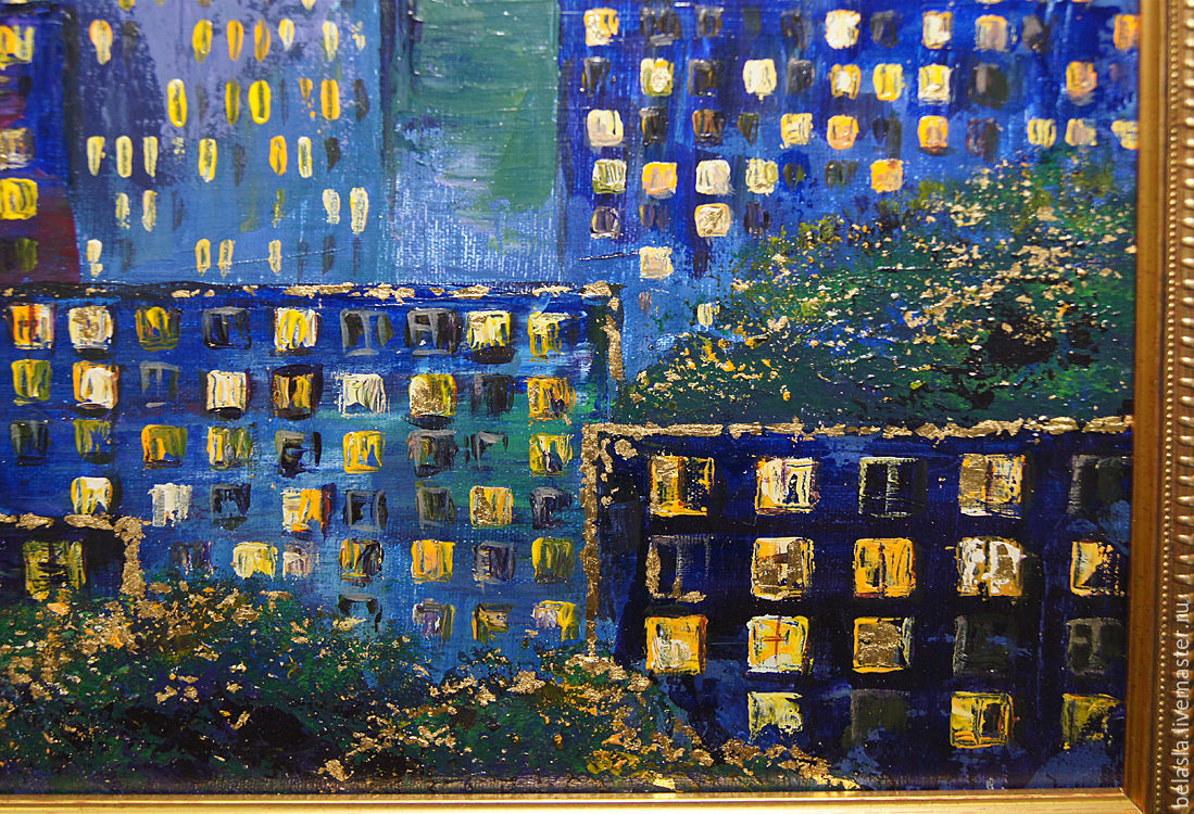 1099x750 The Diptych Night City Painting Acrylic Shopline - Diptych Painting