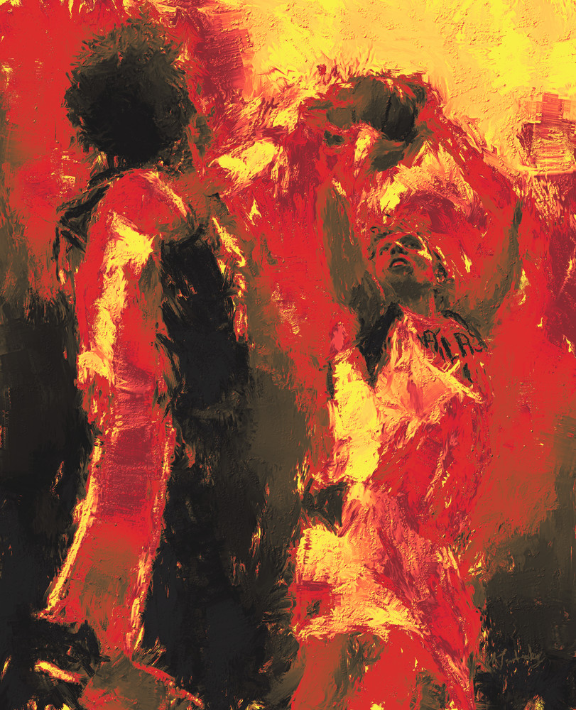 811x1000 Dirk Nowitzki Serigraph Painting Sports Artist Mark Trubisky - Dirk Nowitzki Painting