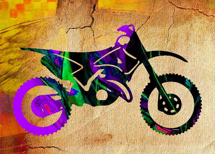 700x500 Dirt Bike Painting Greeting Card For Sale By Marvin Blaine - Dirt Bike Painting