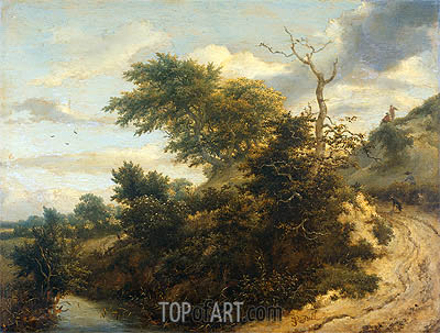 400x303 Dirt Road In The Dunes Ruisdael Painting Reproduction 13527 - Dirt Road Painting