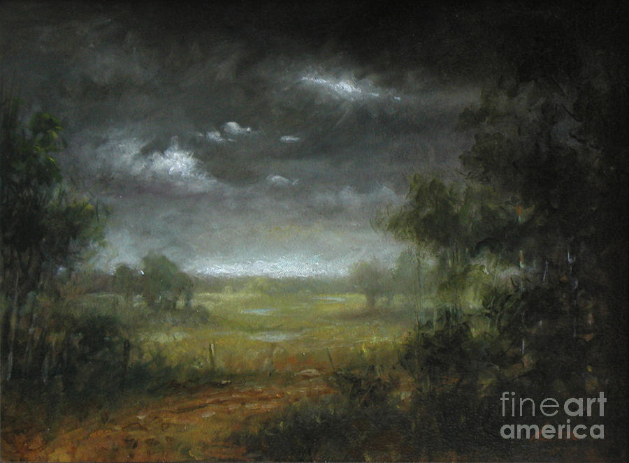 900x663 Berkshire Dirt Road Study Painting By Lawrence Preston - Dirt Road Painting