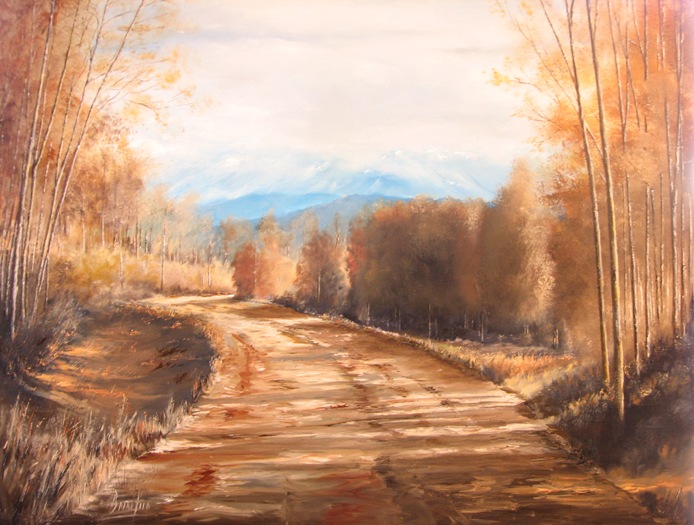694x525 The Dirt Road (Ex Post Oil Painting) - Dirt Road Painting