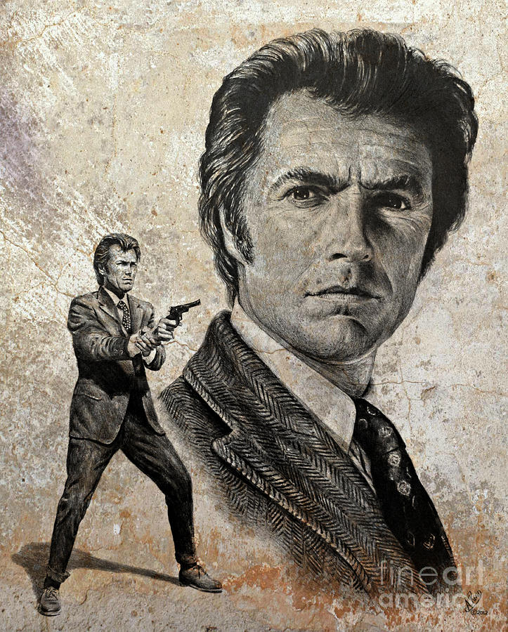 723x900 Dirty Harry Make My Day Version Painting By Andrew Read - Dirty Harry Painting