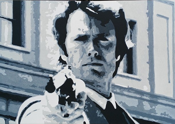 613x434 Oil Painting Clint Eastwood Dirty Harry Art For Sale - Dirty Harry Painting