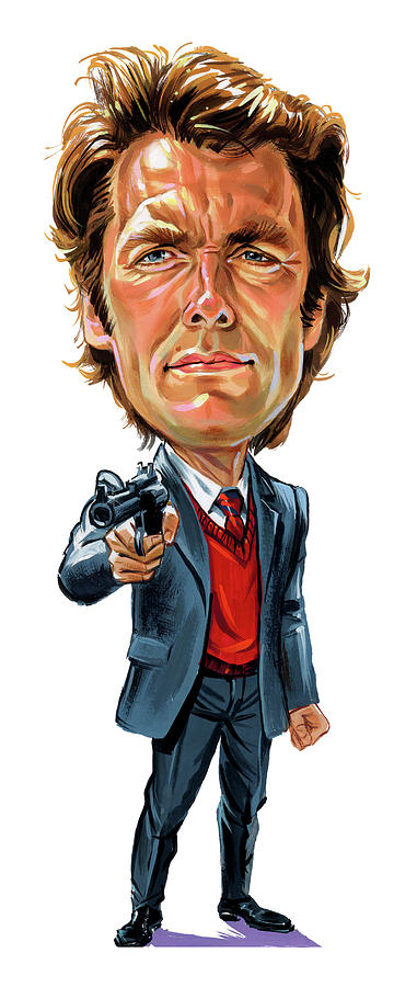 381x900 Clint Eastwood As Harry Callahan Painting By Art - Dirty Harry Painting