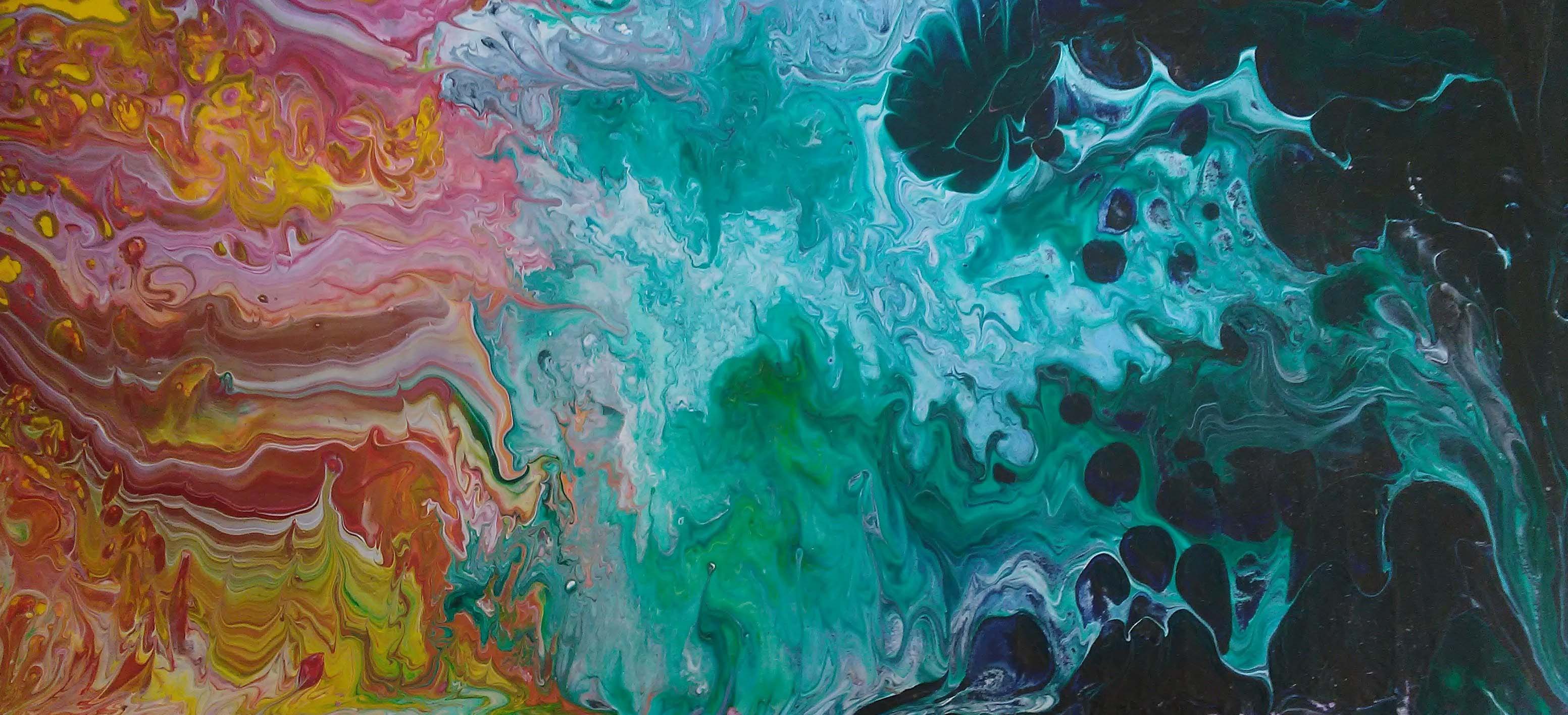 3105x1417 Dirty Pour Acrylic Painting 730pm - Dirty Painting