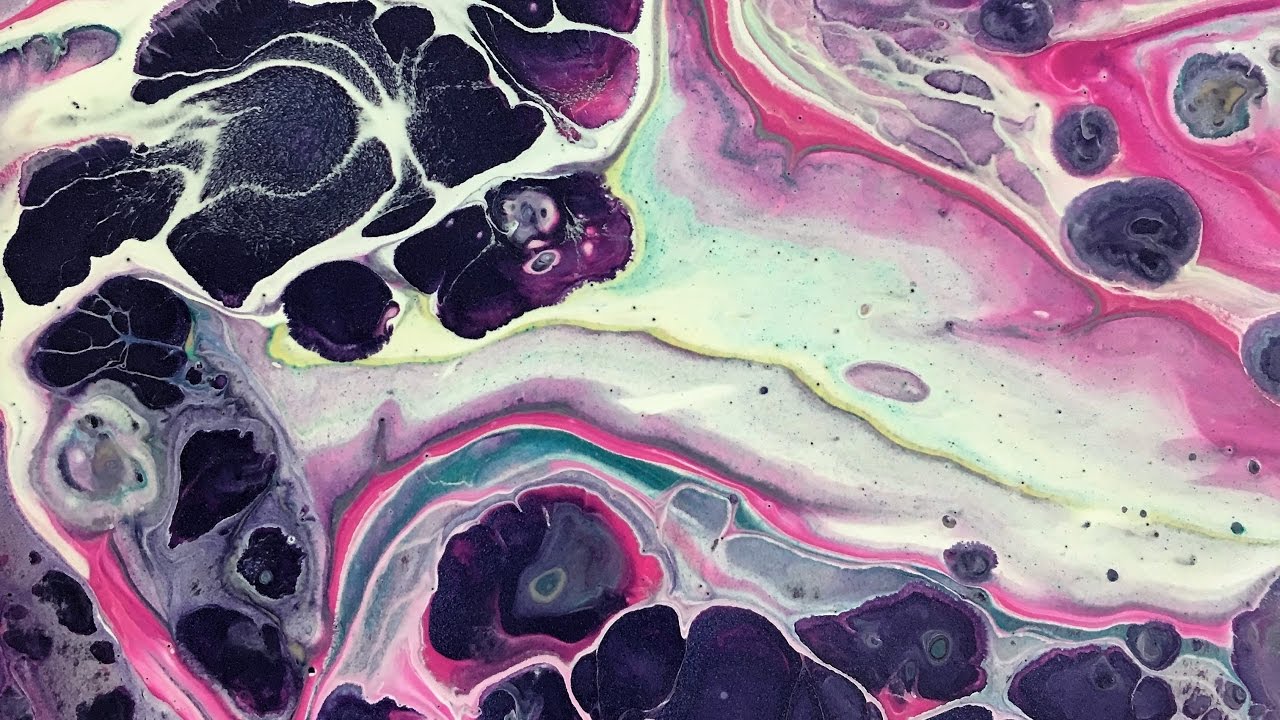 1280x720 Abstract Fluid Acrylic Pour Painting With Floetrol, Dirty Pour - Dirty Painting