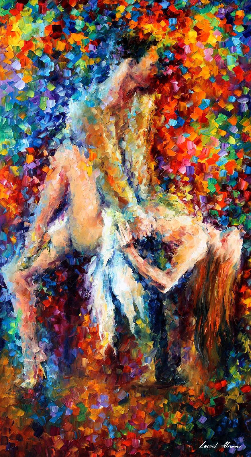 876x1593 Afremov, Original, Oil, Painting, Palette Knife, Impressionist - Dirty Painting